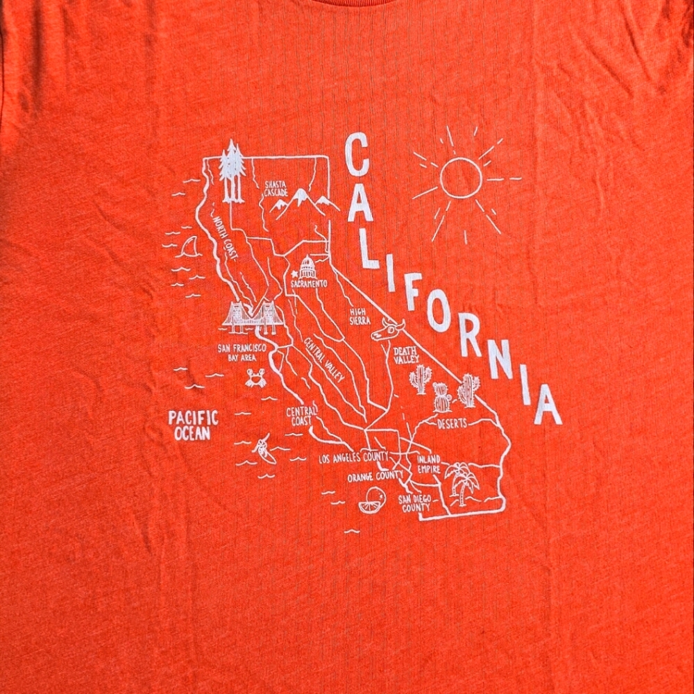 New! J. Crew size XXL XX-Large Men's Orange California T-Shirt Top NWT